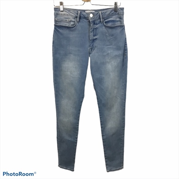 Frame Le One Skinny Jean Mid-Rise in Caspio Wash - Picture 1 of 15